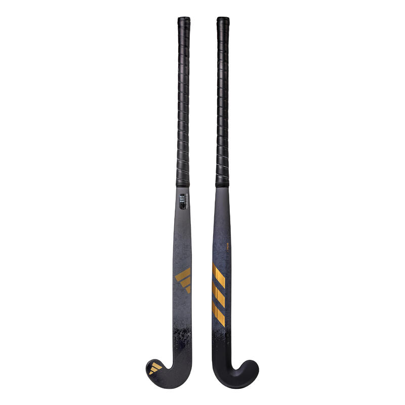 Damen/Herren Feldhockeyschläger Fortgeschrittene Mid Bow 20 % Carbon - ADIDAS Estro 7 schwarz/gold