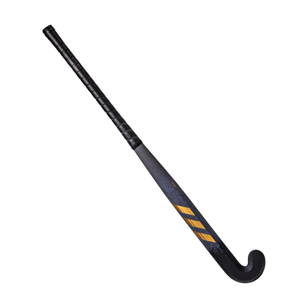 Adult Intermediate 20% Carbon Mid Bow Field Hockey Stick Estro .7 - Black/GoldBlack and gold