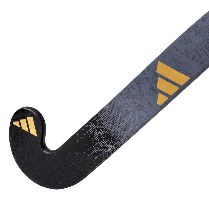 Hockeystick voor gevorderde volwassenen mid bow 20% carbon Estro .7 zwart goud