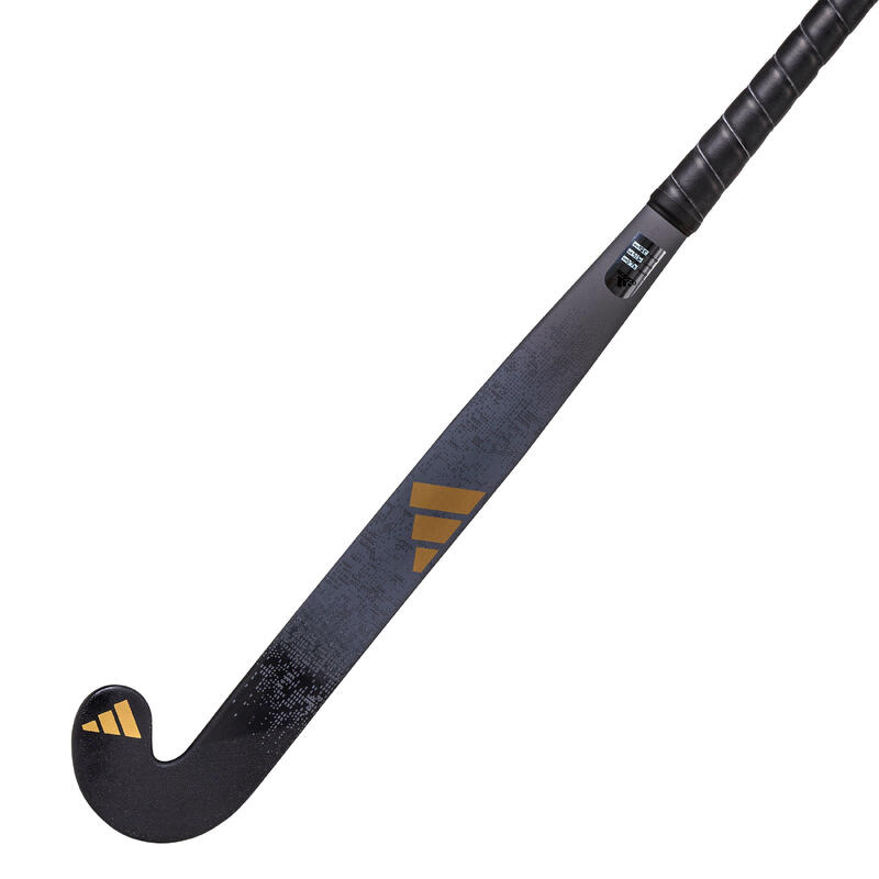 Hockeystick voor gevorderde volwassenen mid bow 20% carbon Estro .7 zwart goud