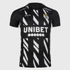 Authentiek voetbalshirt Charleroi 23/24 thuis zwart met witte zebrastrepen