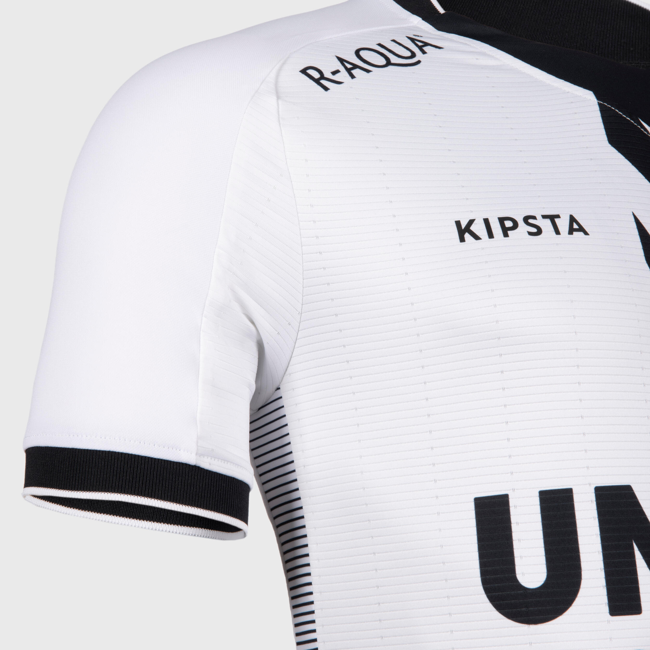 MAILLOT DE FOOTBALL AUTHENTIQUE CHARLEROI 23/24 EXTERIEUR BLANC BANDE ZEBRE NOIR 4/8