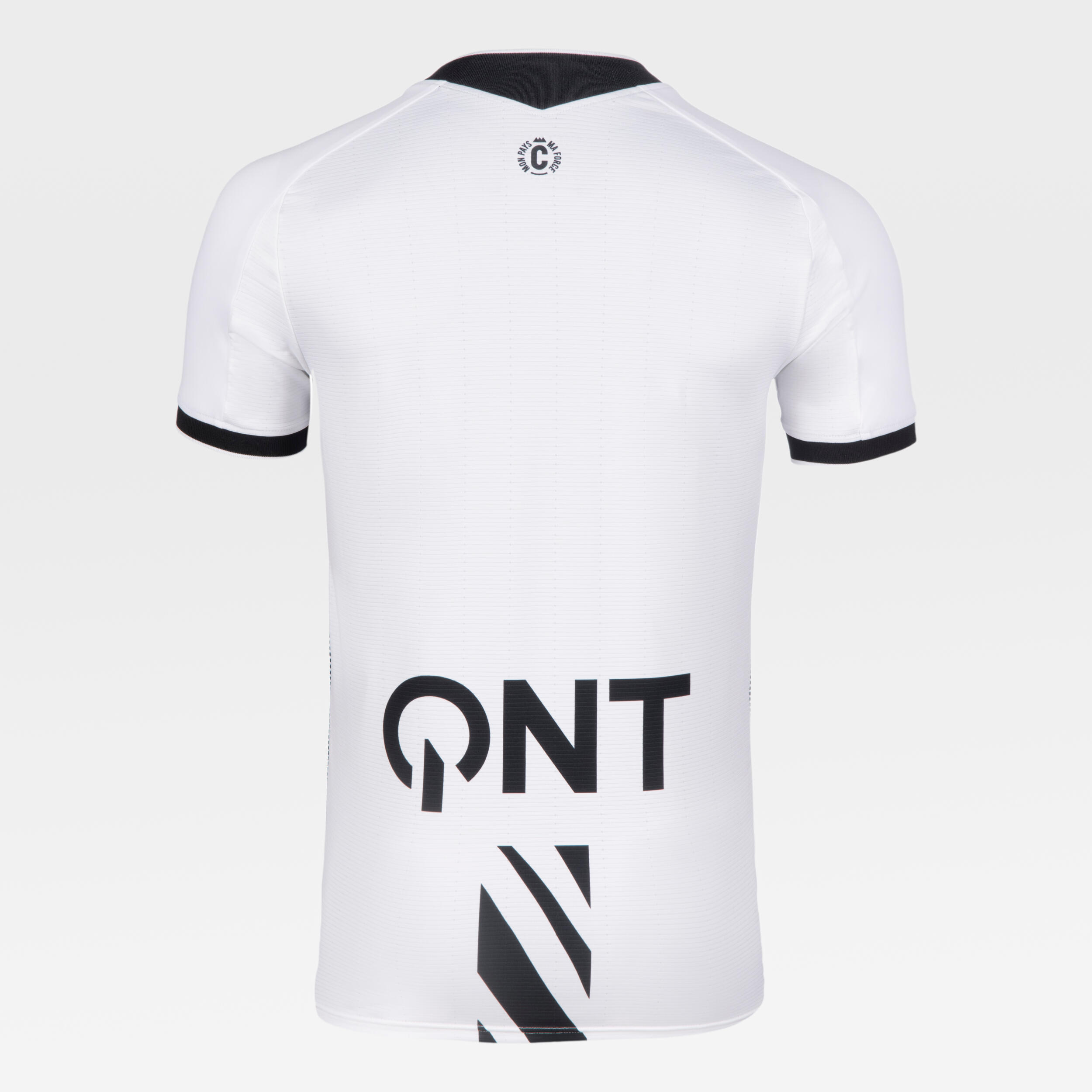 MAILLOT DE FOOTBALL AUTHENTIQUE CHARLEROI 23/24 EXTERIEUR BLANC BANDE ZEBRE NOIR 5/8