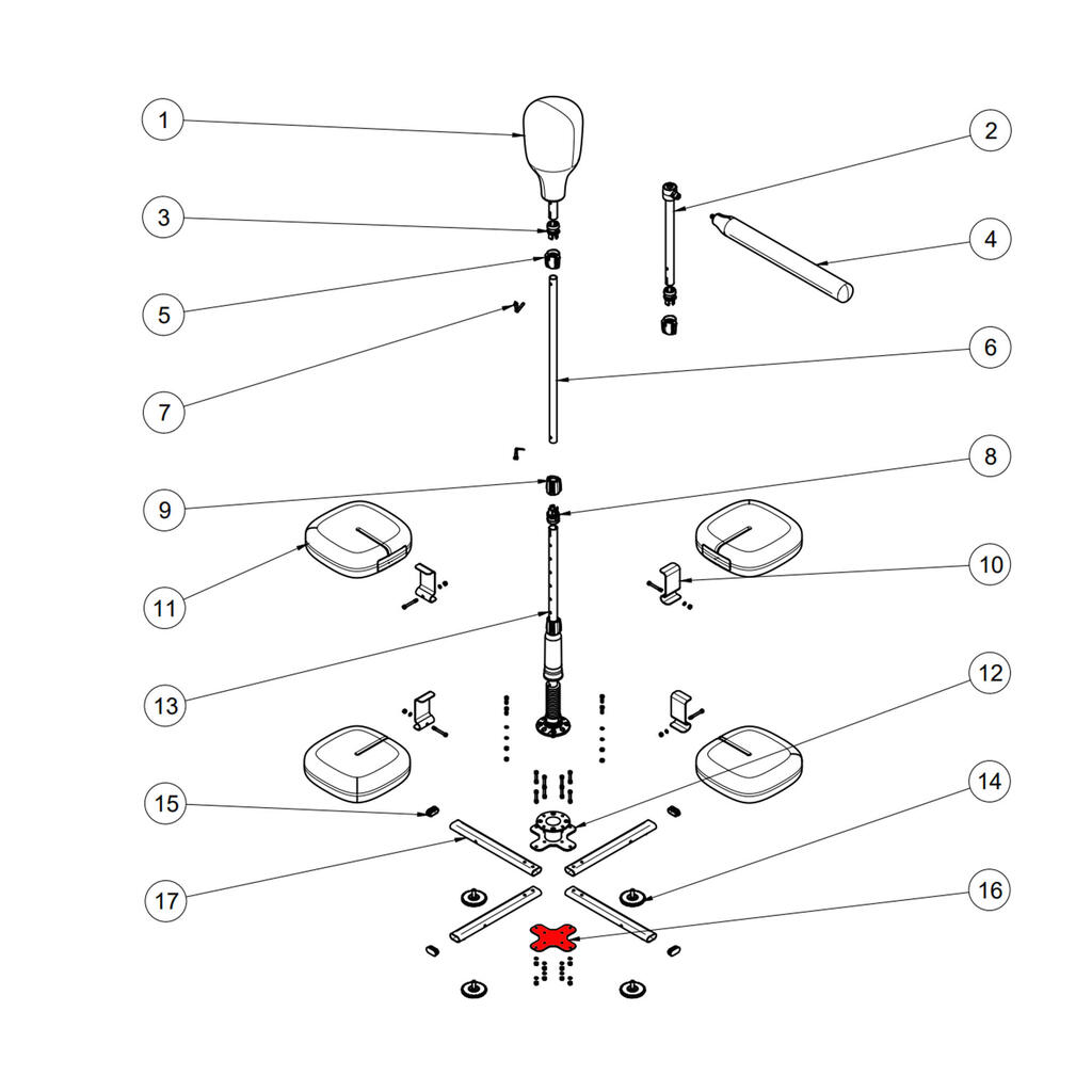 Fußgestell niedrig Boxen - Ersatzteil für Punching Ball + Reflex Bar 