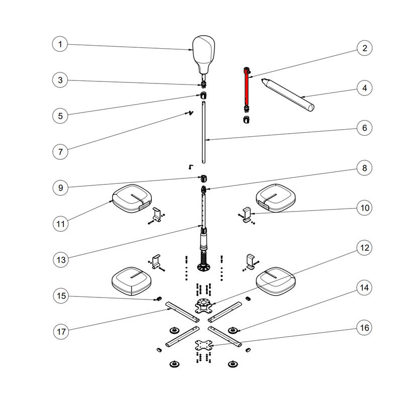Support barre de reflexe, pièce détachée boxe, punching ball + barre de réflexe