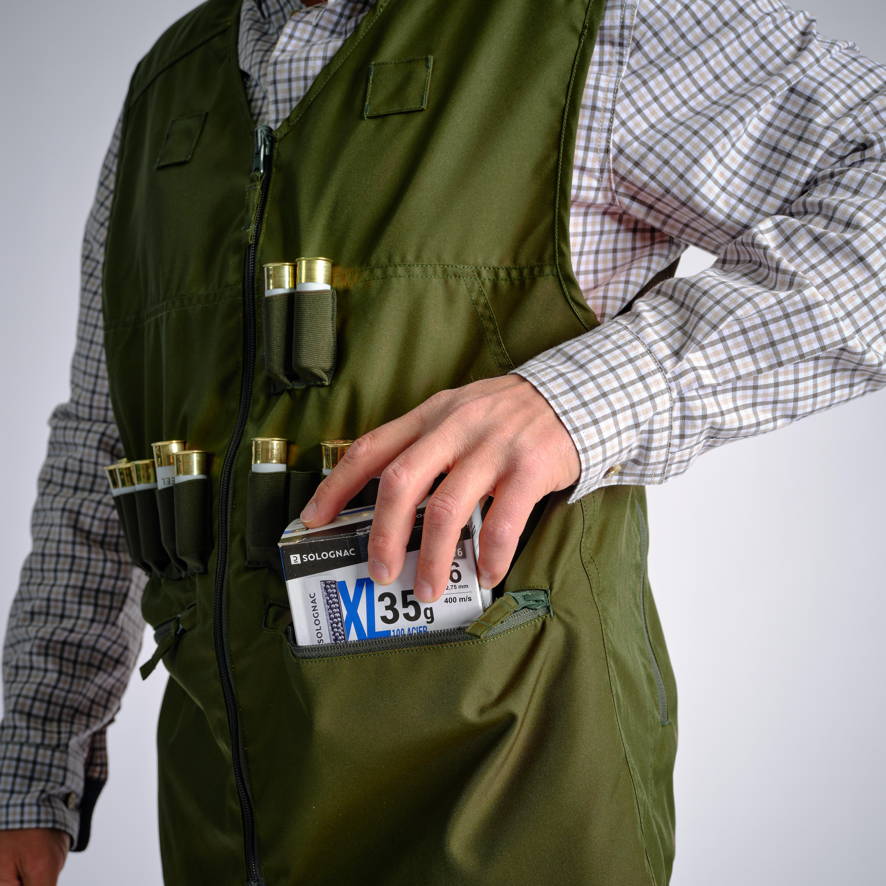 Gilet chasse r versible 500 Fluo vert