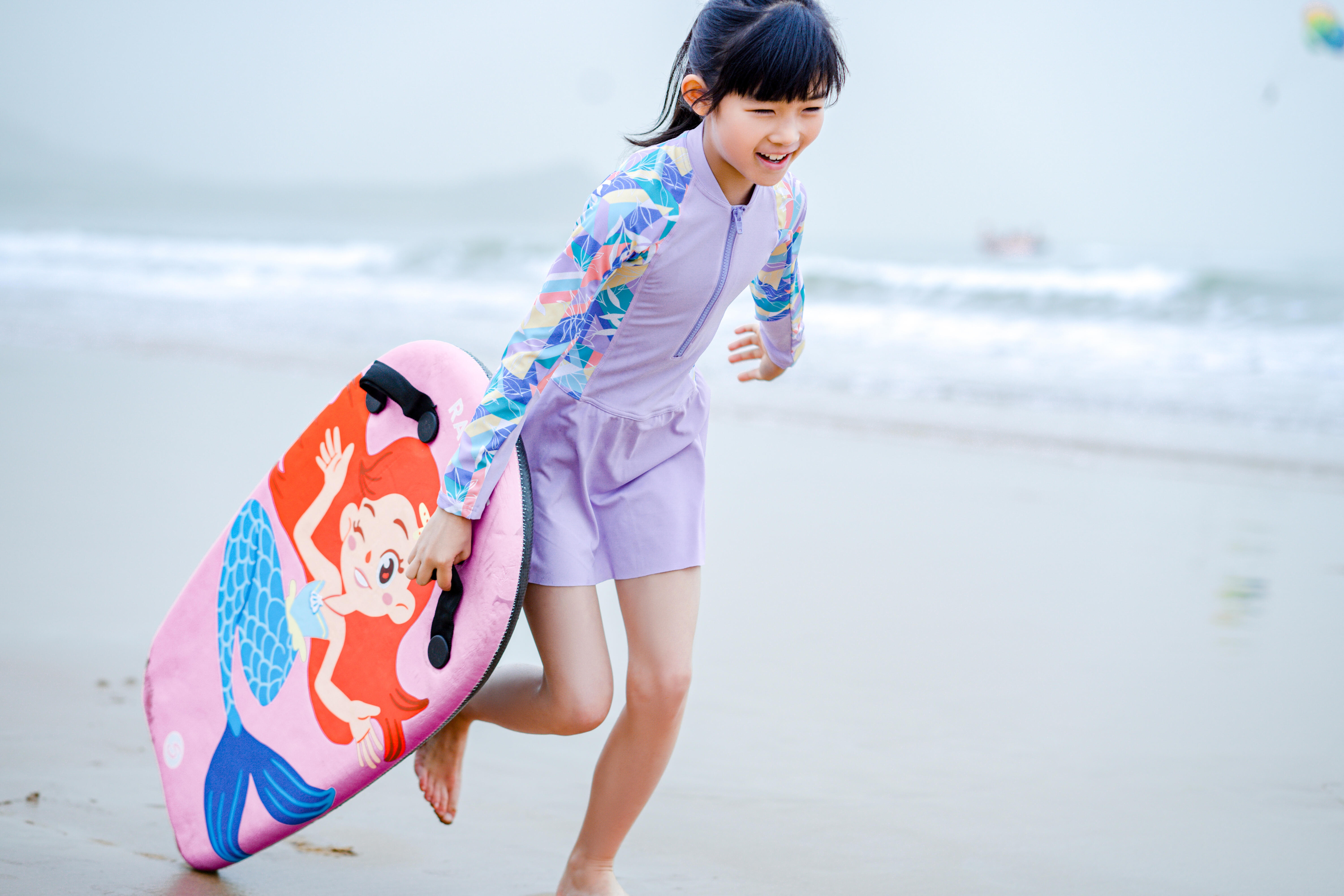 SUZY one-piece long-sleeve skirt swimsuit PURPLE