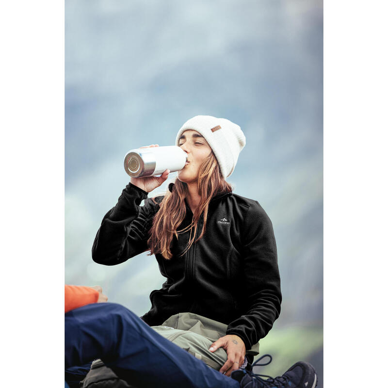 Polaire de randonnée montagne femme, MH100 full zip noir