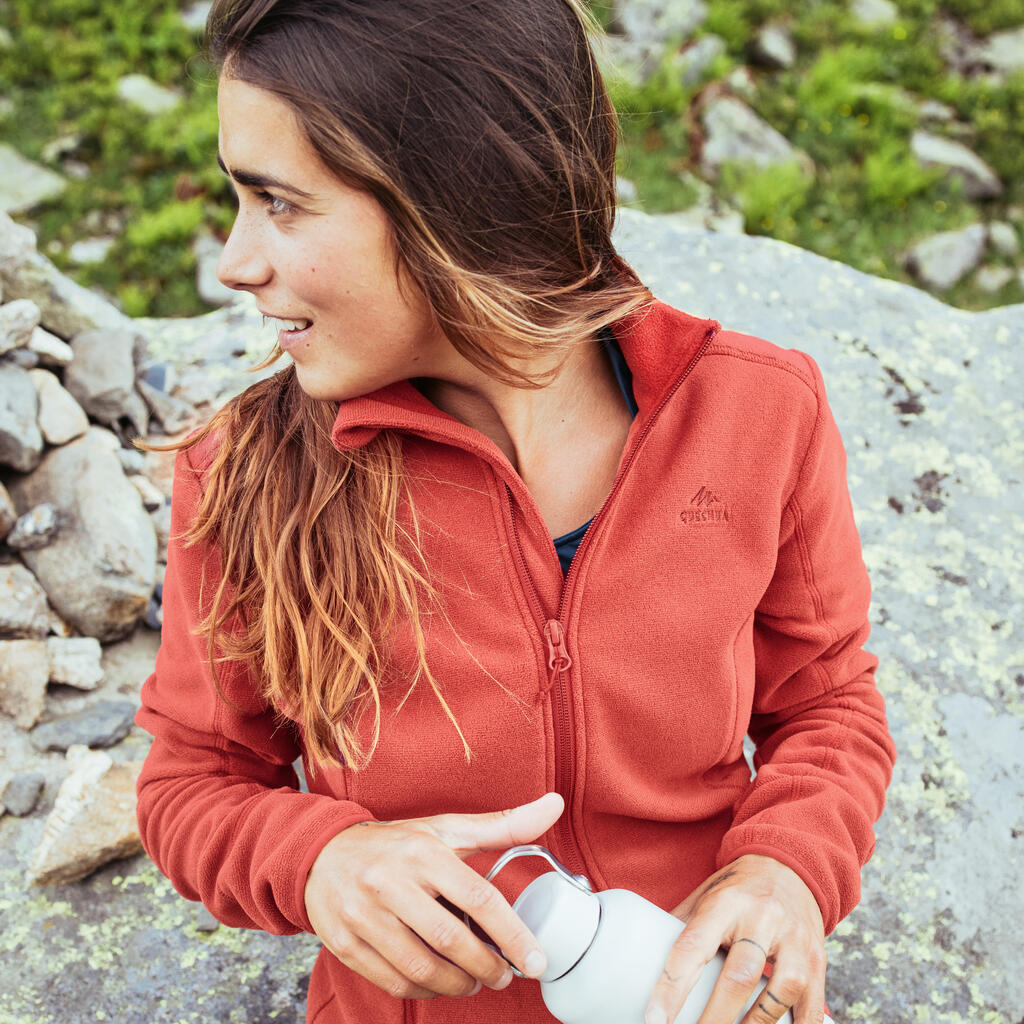 Women’s Hiking Fleece Jacket - MH120 - Orange