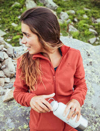 Women’s Hiking Fleece Jacket - MH120 - Orange