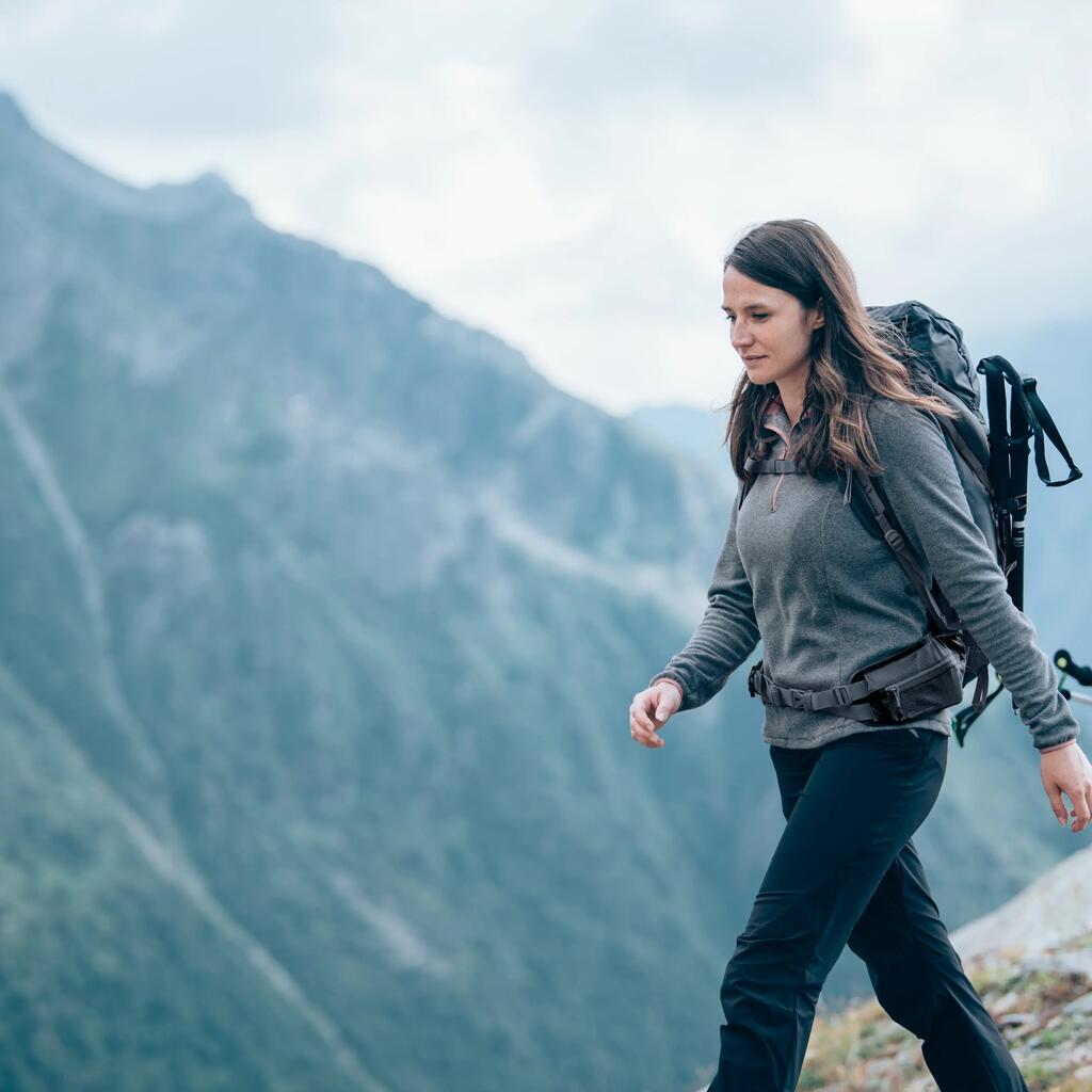 Women’s mountain hiking fleece jacket, MH100 - White