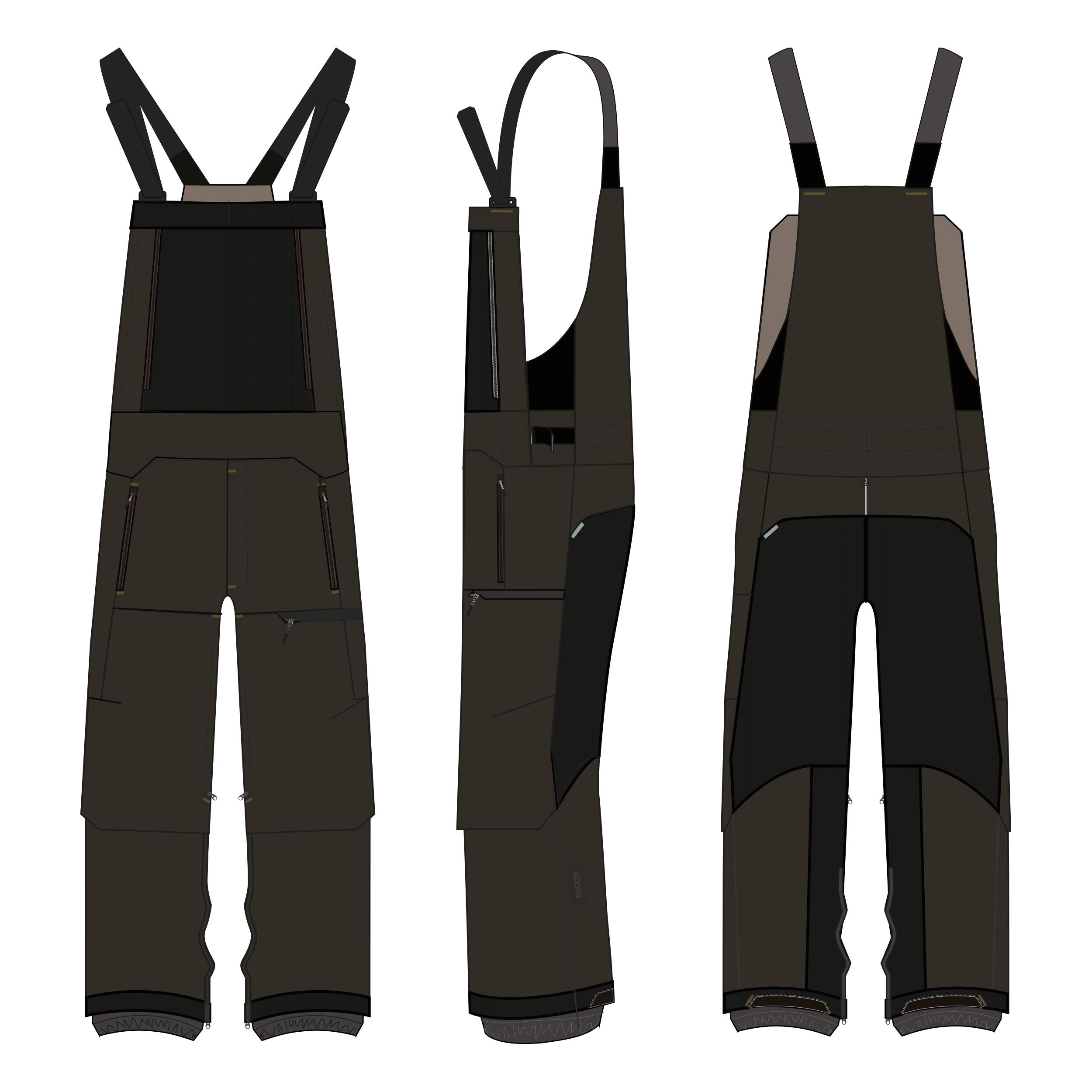 Men's Waterproof Snowboard Bib Pants, SNB 900 - DREAMSCAPE