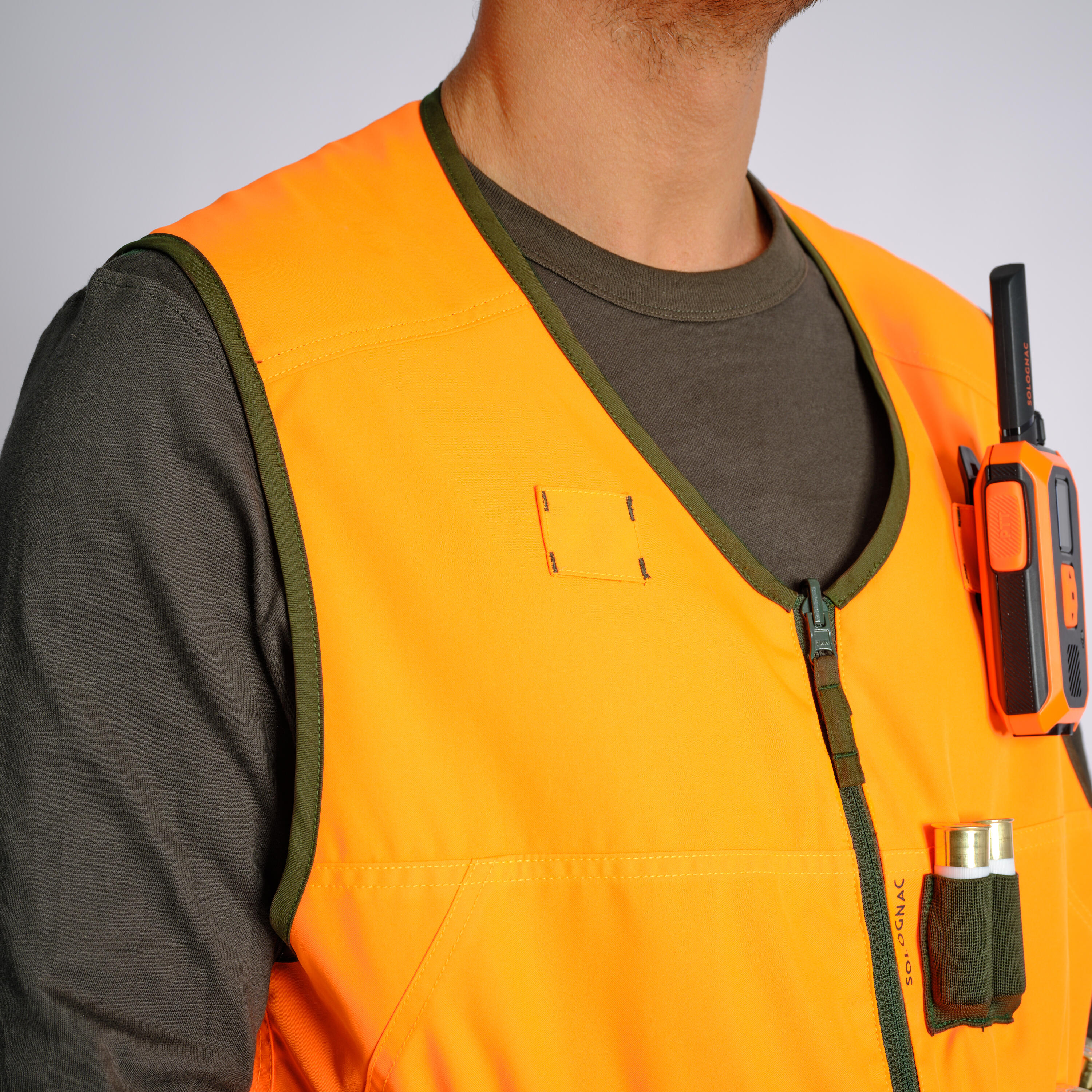 Gilet da caccia reversibile 500 Fluo/verde