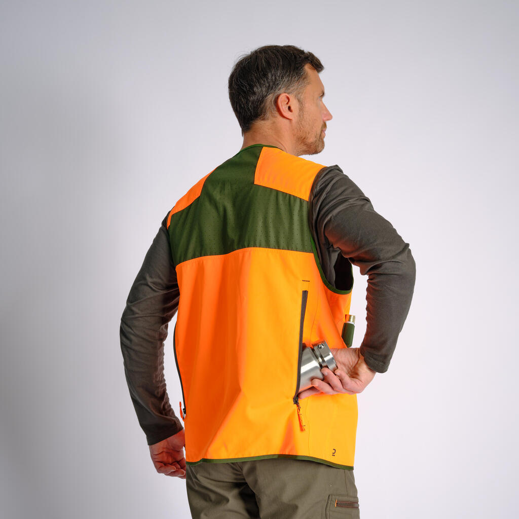 Abpusēja medību veste “500”, spilgti oranža, zaļa