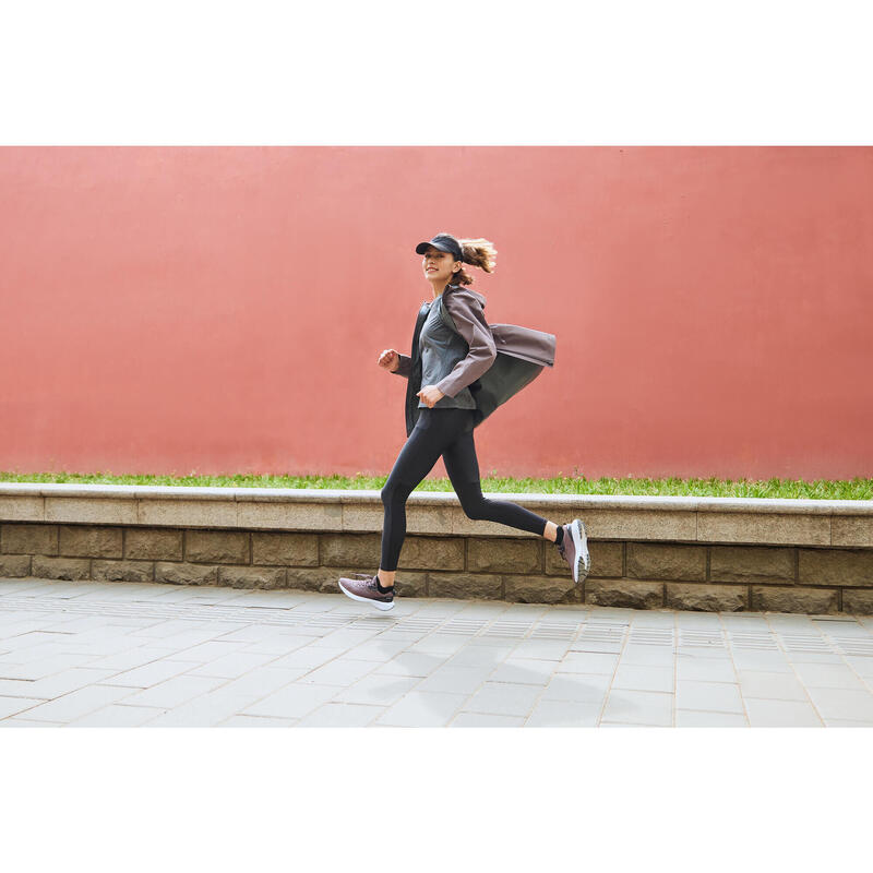 Women's Breathable Running Leggings KIPRUN Run 500 Dry-mottled black