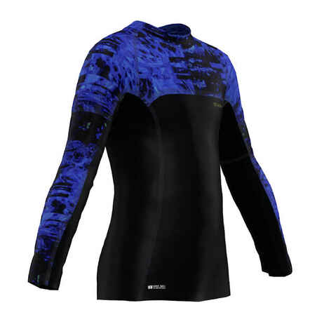 Boy's long-sleeved anti-UV T-shirt - 500 Vortex black