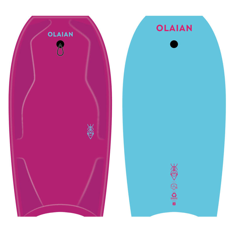 Bodyboard 100 roze/blauw met polsleash