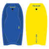 Bodyboard 100 pevný s leashom na zápästie modro-žltý