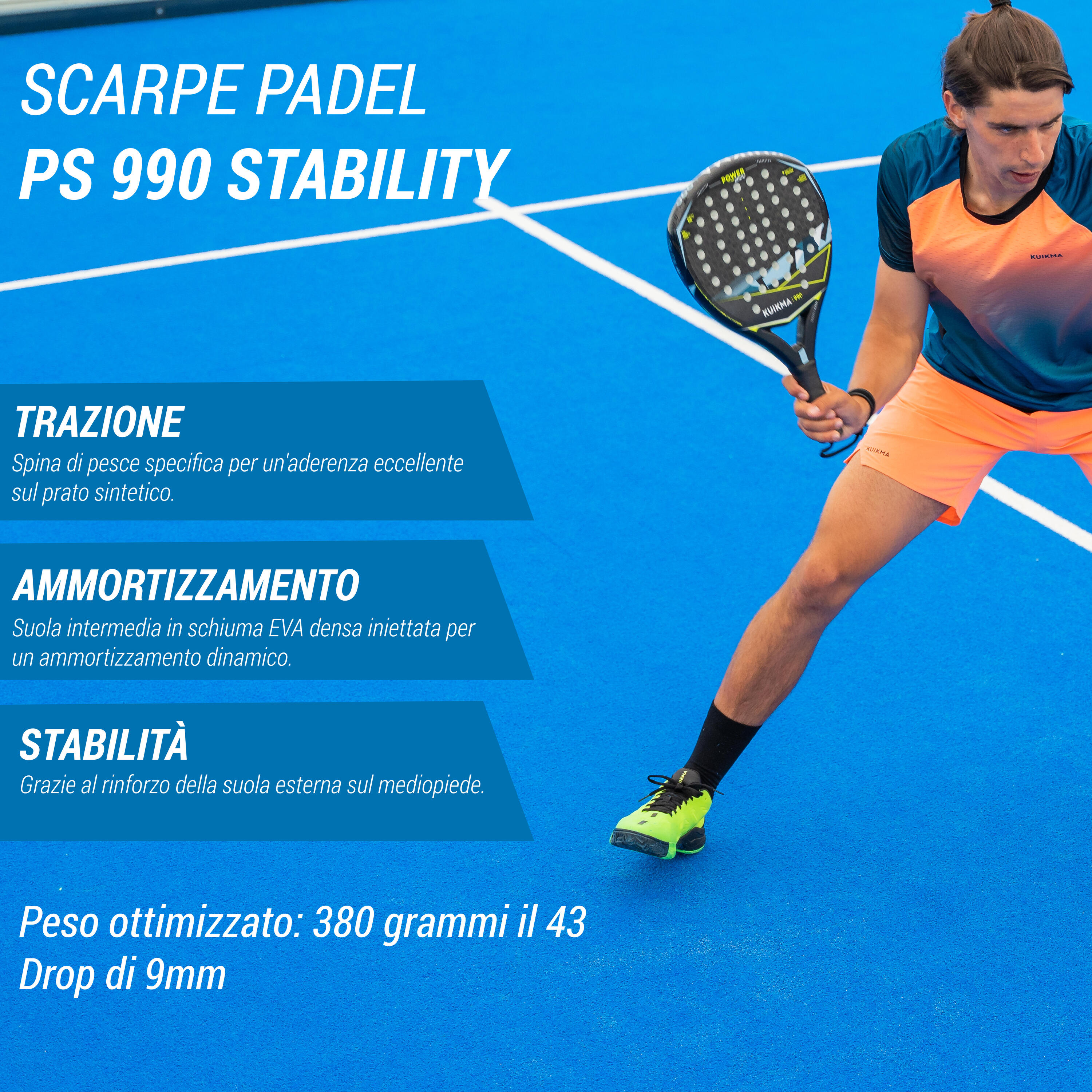 Scarpe padel uomo PS 990 STABILITY gialle 2/12