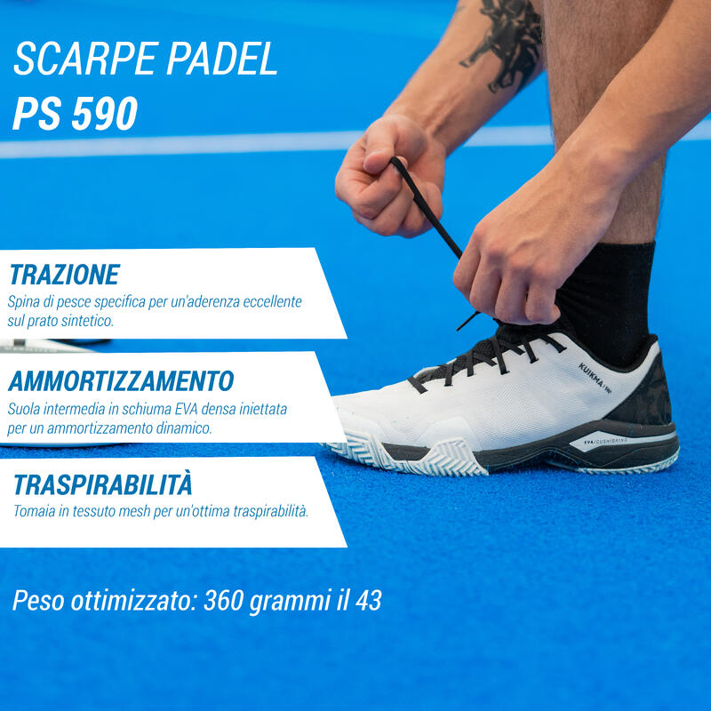 Scarpe padel uomo PS 590 bianche