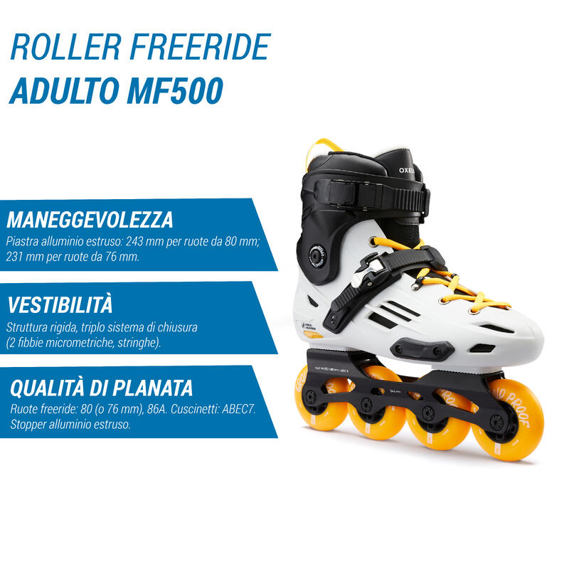 Inline Skates Inliner Freeride MF500 Greylo Erwachsene 