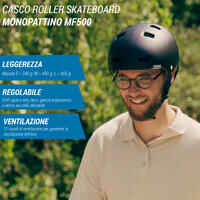 Skateboarding Helmet Black - MF500