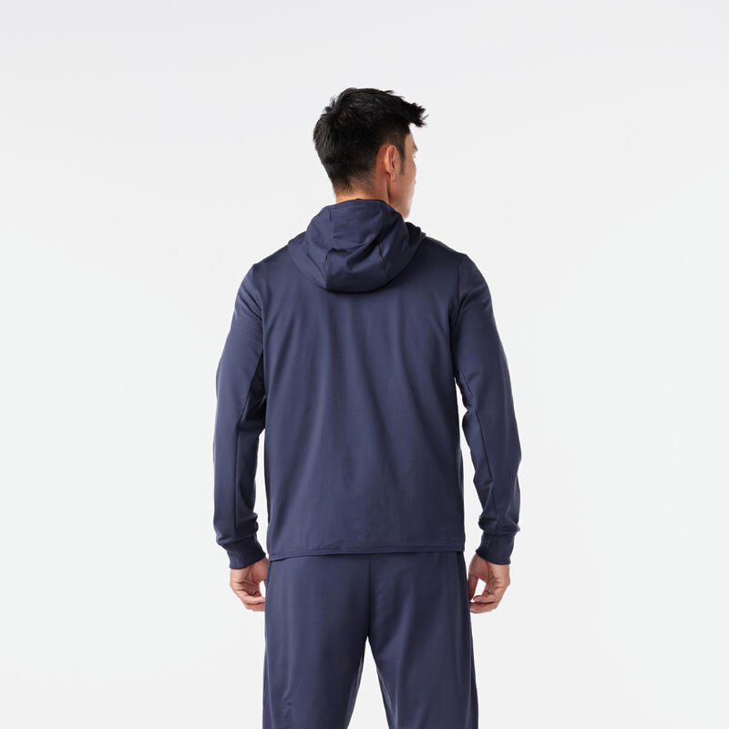 Men's warm running jacket - KIPRUN RUN 100 Warm - Dark blue
