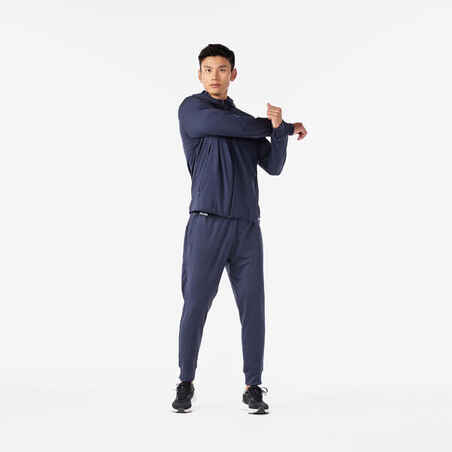 Men's warm running jacket - KIPRUN RUN 100 Warm - Dark blue