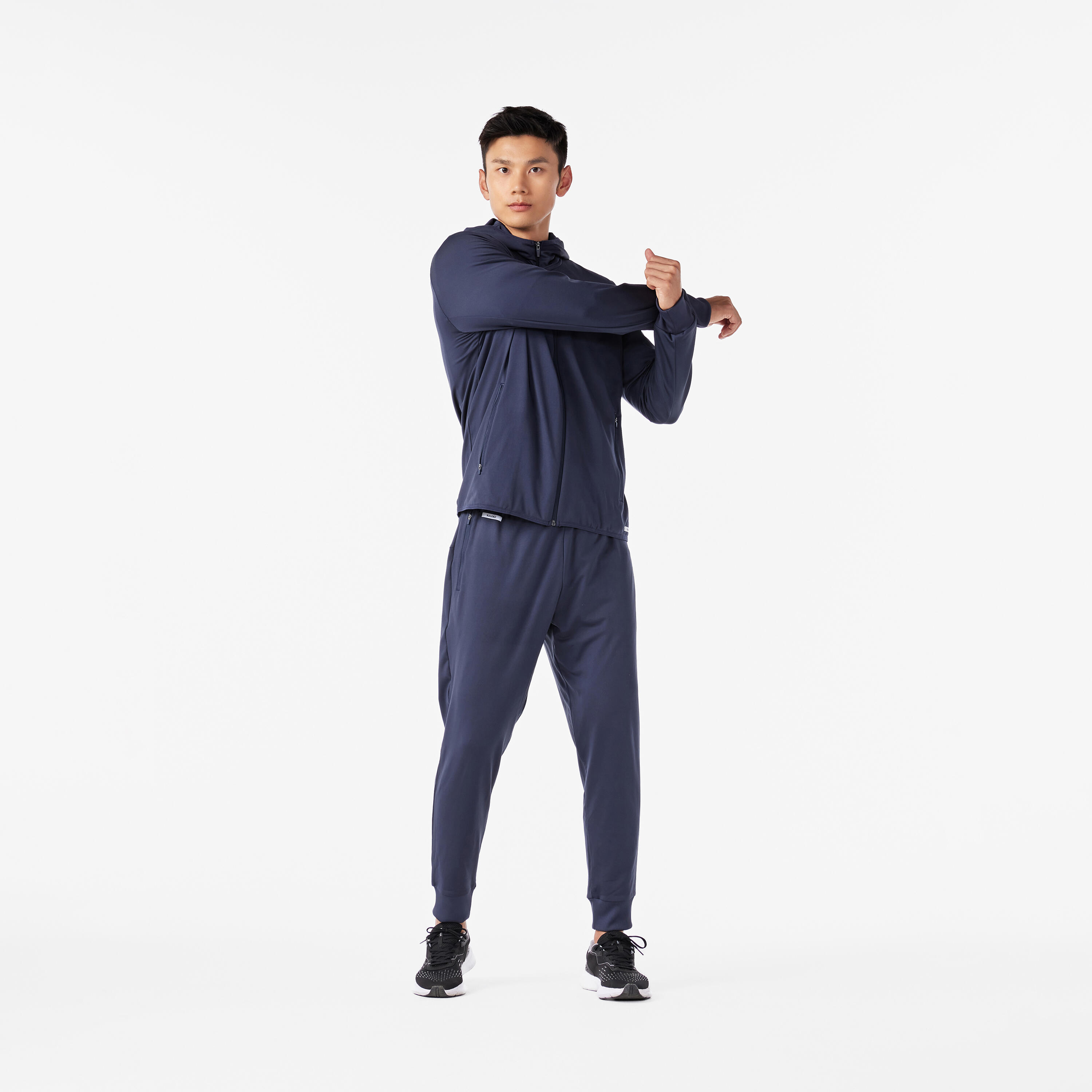 Men's warm running jacket - KIPRUN RUN 100 Warm Dark blue