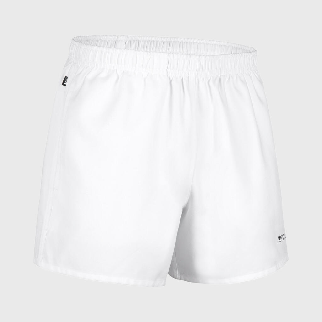 Adult Rugby Shorts with Pockets R100 - White