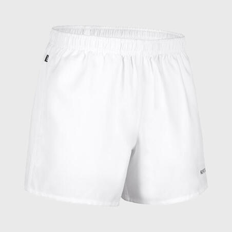 Rugbyshorts med fickor R100 Vuxen vit