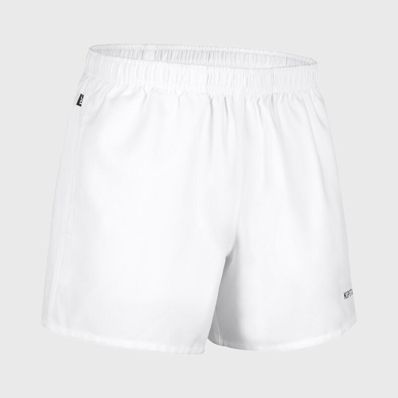 Short rugby adulte avec poches R100 blanc