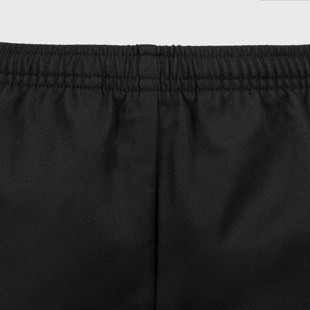 Short rugby adulto con bolsillos R100 negro 