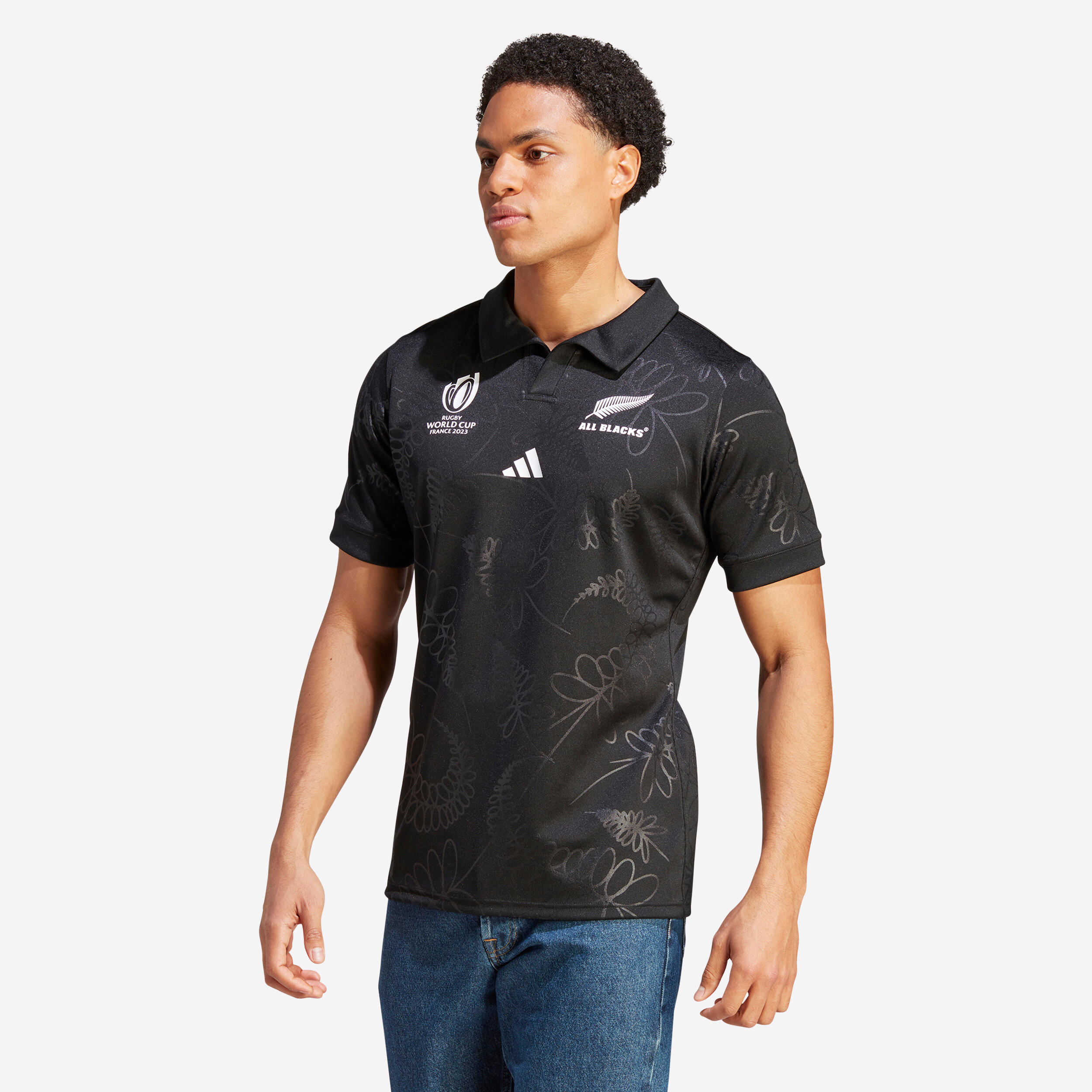 Adult All Blacks Replica Rugby Shirt New Zealand 2023 - Black 3/7