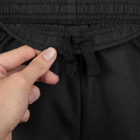 Suaugusiųjų regbio šortai su kišenėmis „R100“, juodi