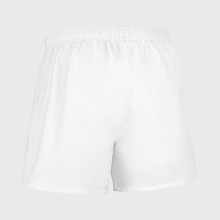 Short rugby adulte avec poches R100 blanc