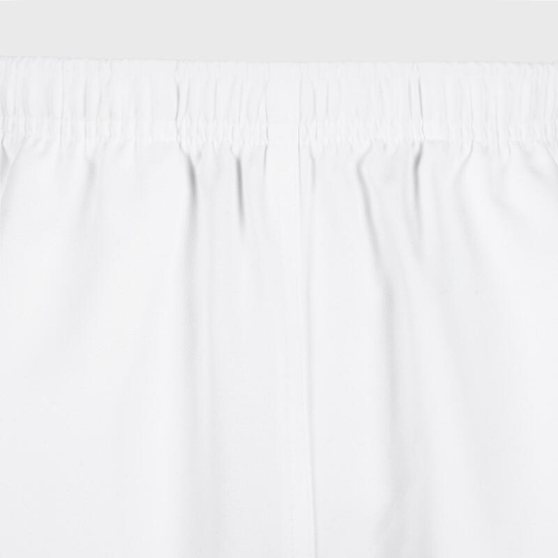 Felnőtt rövidnadrág rögbihez R100, zsebbel, fehér 