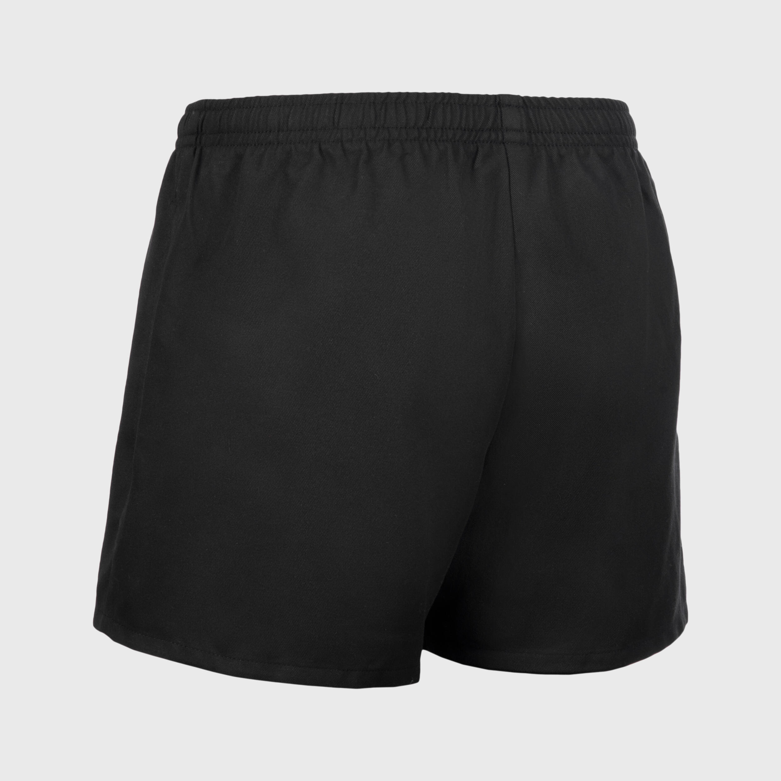 Adult Rugby Shorts with Pockets R100 - Black 3/6