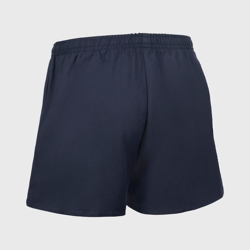 Short rugby adulte avec poches R100 bleu