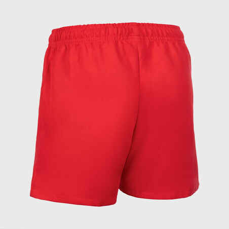 Adult Rugby Shorts with Pockets R100 - Red
