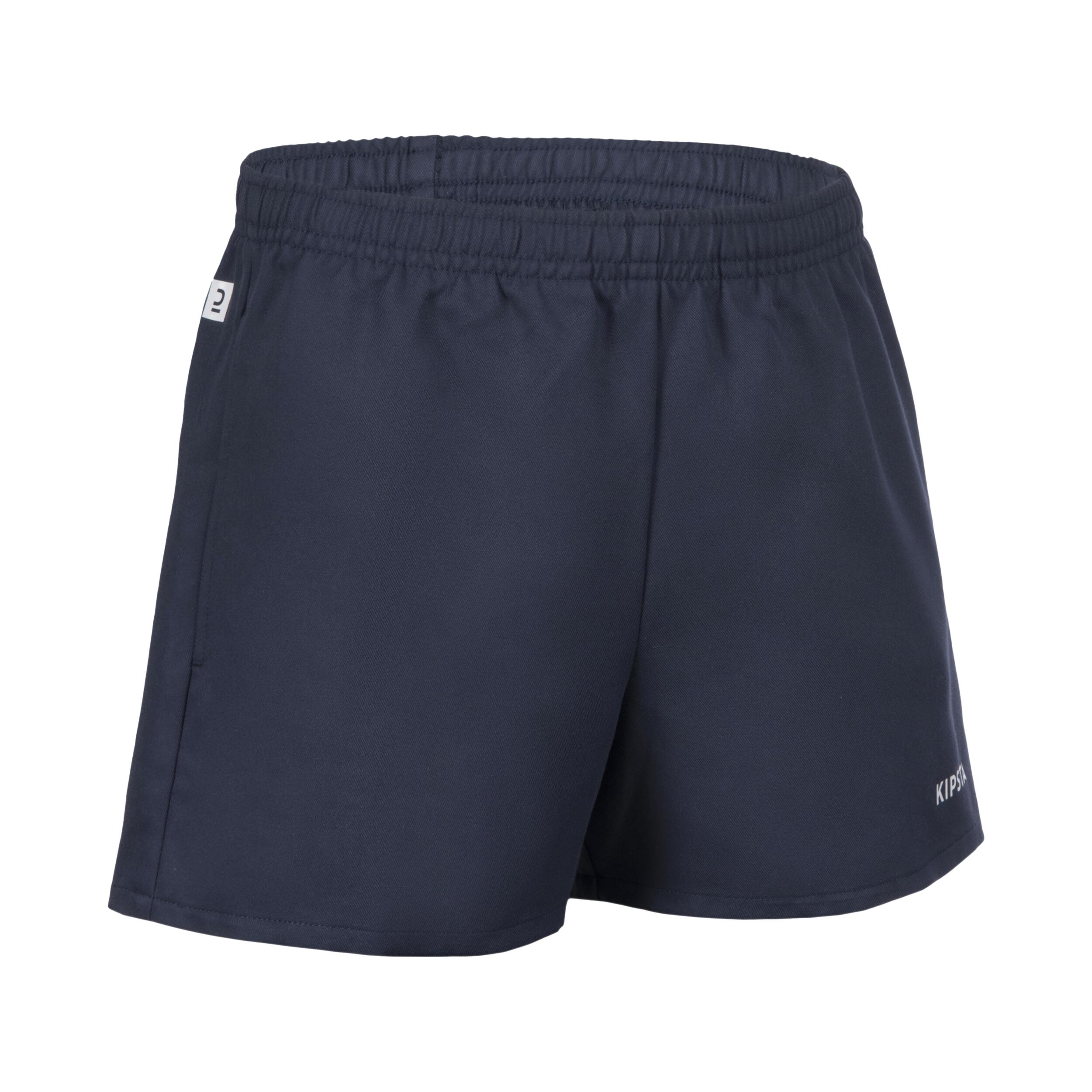 Short de rugby con bolsillos azul para adulto R100 17/31
