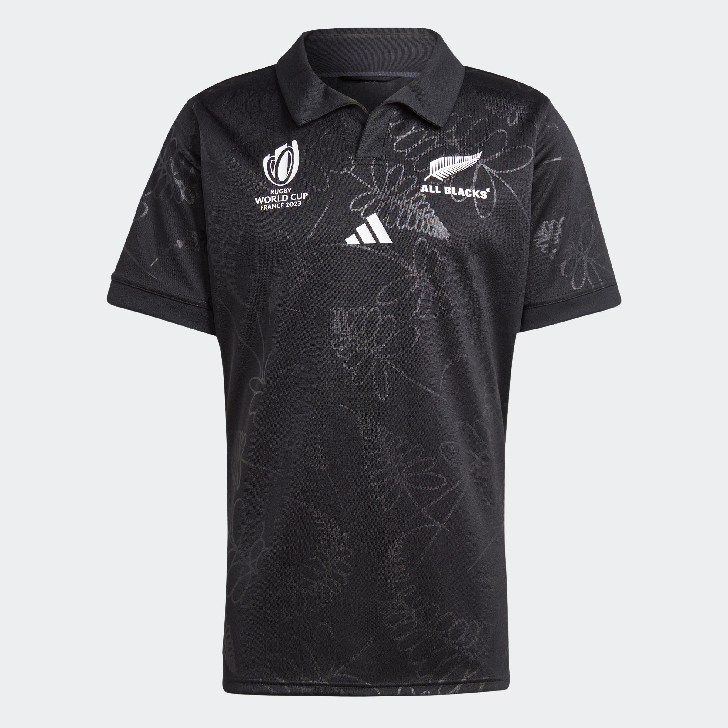 Adult All Blacks Replica Rugby Shirt New Zealand 2023 - Black 1/7