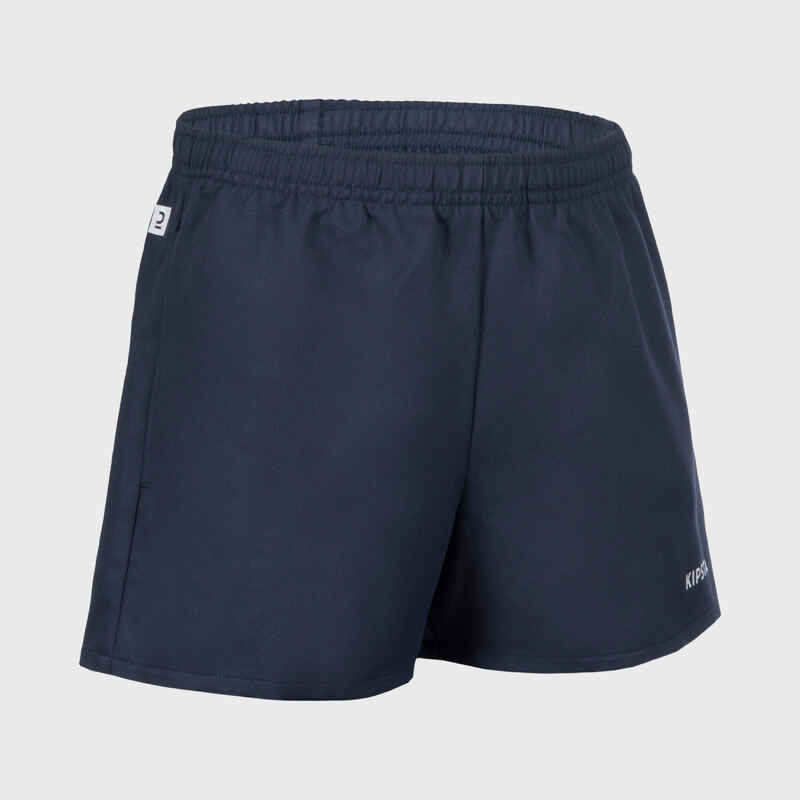 Adult Rugby Shorts with Pockets R100 Blue Decathlon