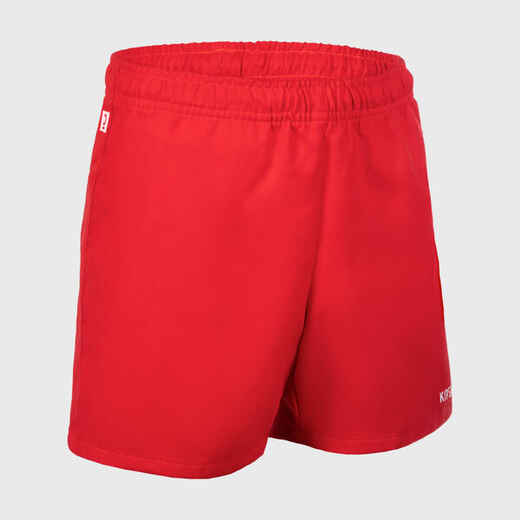 
      Kratke hlače za ragbi s džepovima R100 za odrasle crvene
  