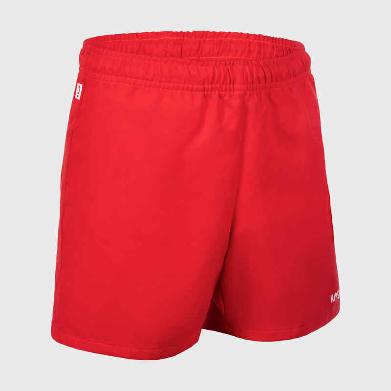 Adult Rugby Shorts with Pockets R100 - Red