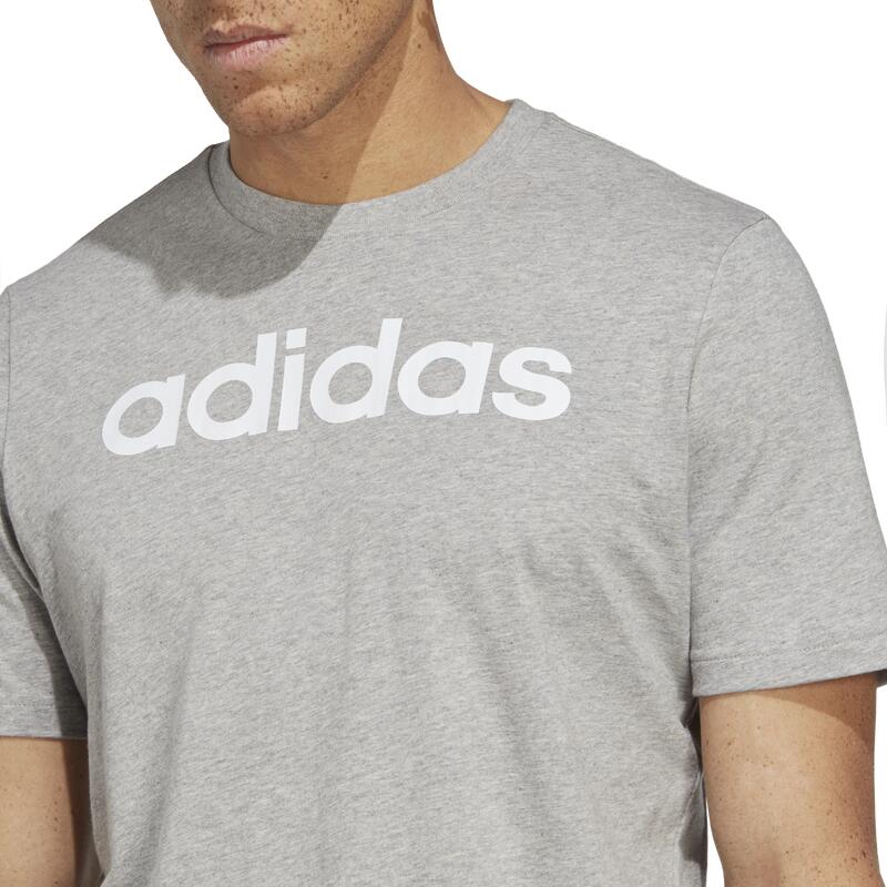 T-shirt uomo fitness ADIDAS regular 100% cotone grigia