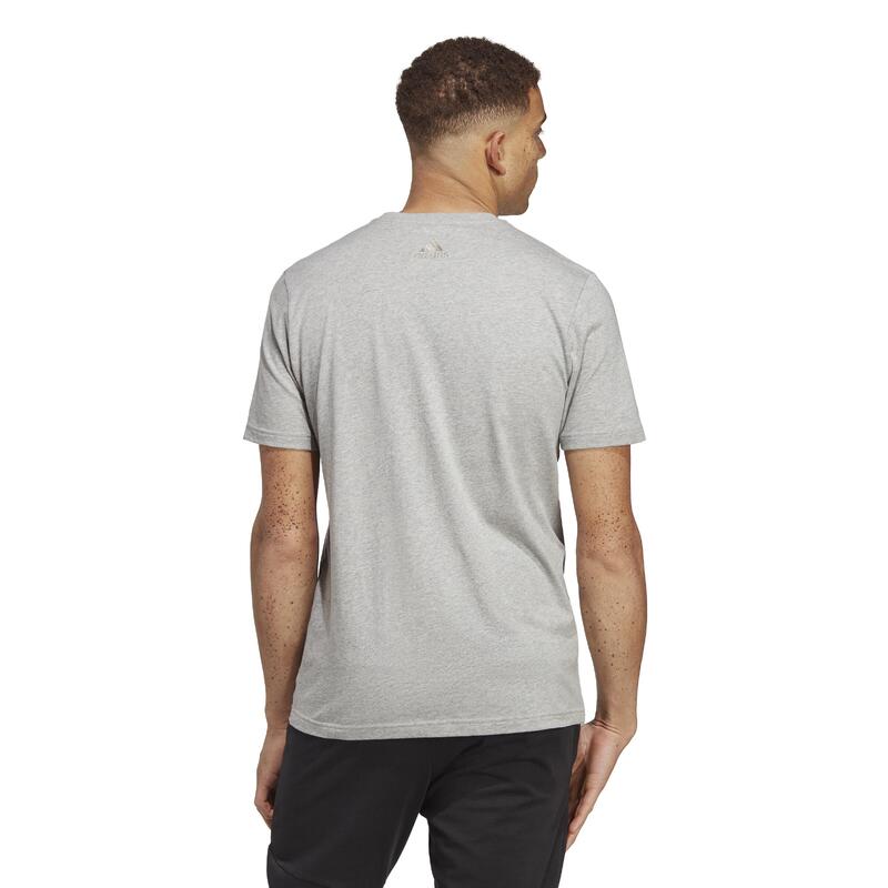 T-shirt voor fitness en soft training heren grijs