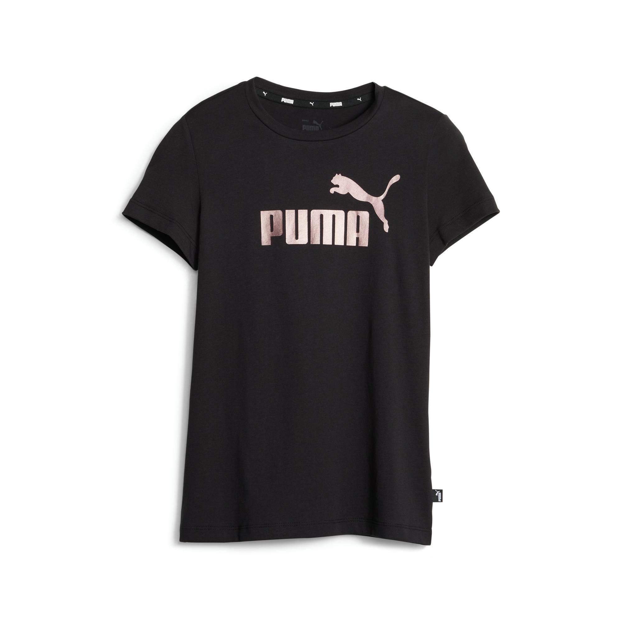 Puma ESS Logo Girl s Tee Black Bronze