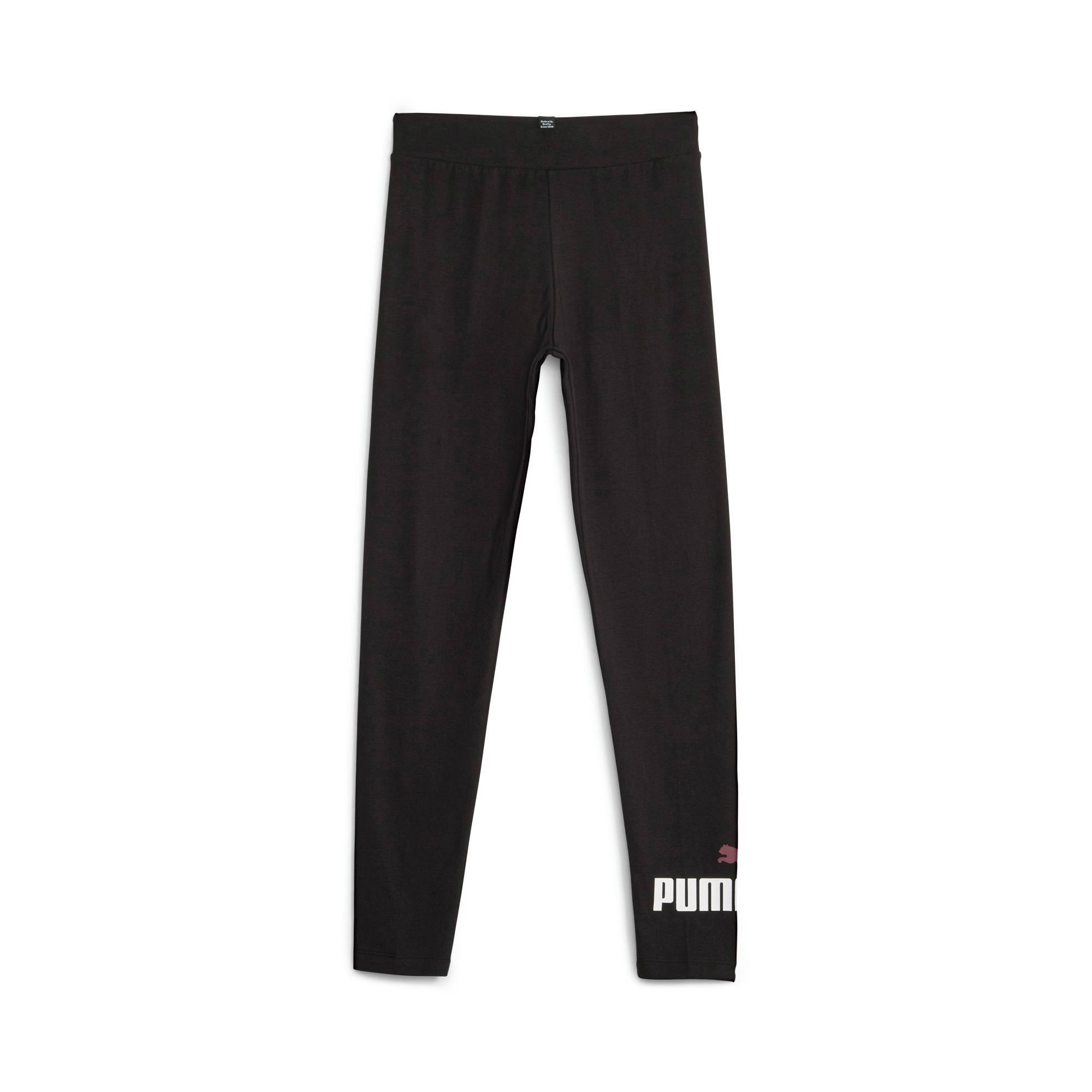 Puma ESS Logo Girl's Leggings - Black-Peach