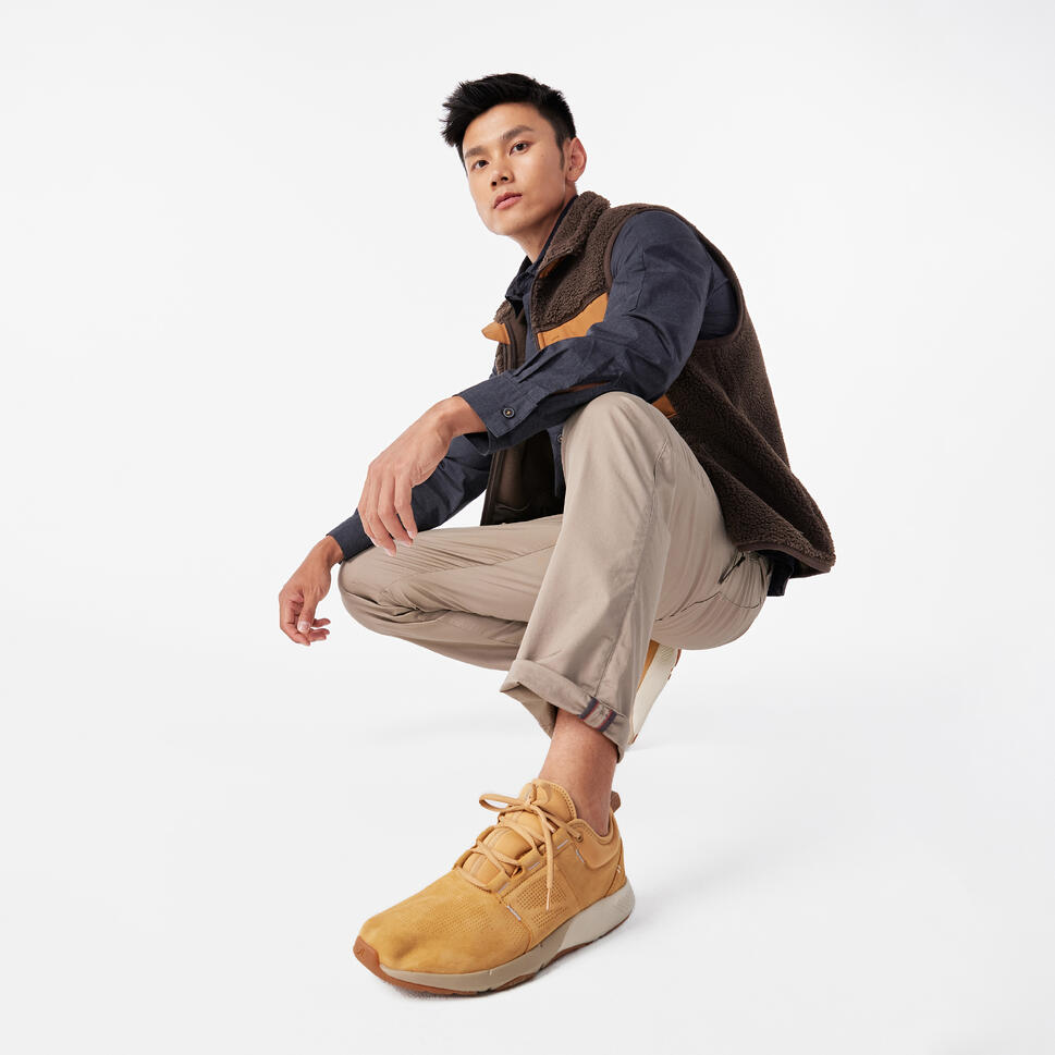 Actiwalk Comfort Leather Men's Urban Walking Shoes Camel NEWFEEL